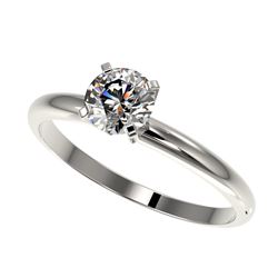 1.09 ctw Blue Sapphire & Diamond Ring 18K White Gold