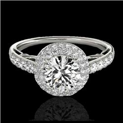 2.15 ctw VS Black Diamond Solitaire Halo Ring 10K Rose Gold