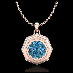 1.40 ctw SI/I Fancy Intense Yellow Diamond Ring 10K Rose Gold