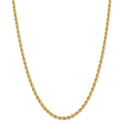 14k Yellow Gold 4 mm Regular Rope Chain - 28 in.