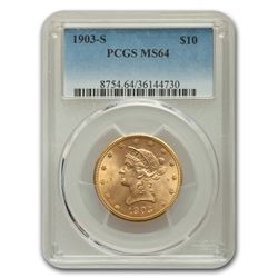 1903-S $10 Liberty Gold Eagle MS-64 PCGS
