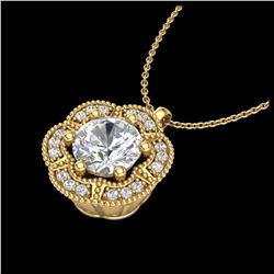 2.75 ctw Sky Blue Topaz & Diamond Necklace 18K Yellow Gold