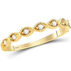 10kt White Gold Round Diamond Slender Heart Band Ring 1/5 Cttw