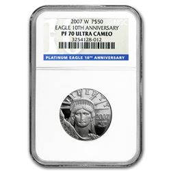 2007-W 1/2 oz Proof Platinum Eagle PF-70 NGC (10th Anniv)