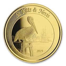 2019 St. Kitts & Nevis 1 oz Gold Pelican BU
