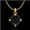 0.76 ctw Fancy Black Diamond Art Deco Stud Necklace 18K Yellow Gold