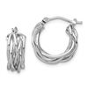 14k White Polished Braided Hoop Earrings - 40 mm