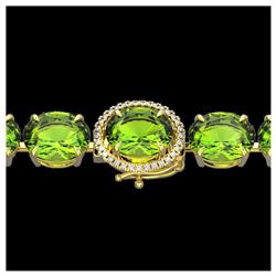 43.68 ctw Sapphire & Diamond Necklace 14K White Gold