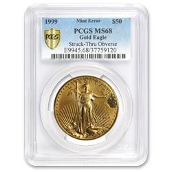 1999 1 oz Gold American Eagle MS-68 PCGS (Obv Mint Error)