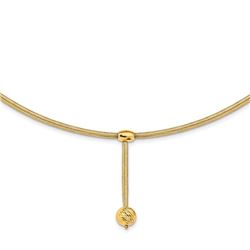 14k Yellow Gold Stretch Mesh Dangle w/ D/C Necklace - 18 in.