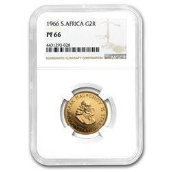 1966 South Africa Gold 2 Rand PR-66 NGC
