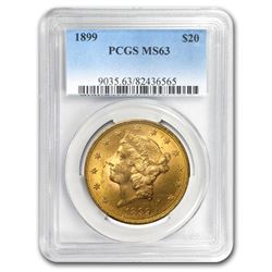 1899 $20 Liberty Gold Double Eagle MS-63 PCGS
