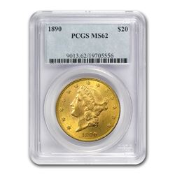 1890 $20 Liberty Gold Double Eagle MS-62 PCGS