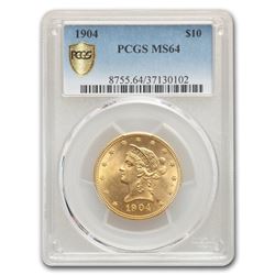 1904 $10 Liberty Gold Eagle MS-64 PCGS