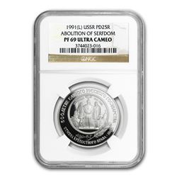 1991 Russia 1 oz Palladium Abolition of Serfdom PF-69 NGC