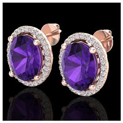 1.16 ctw SI Cushion Diamond Ring Halo 14K Rose Gold