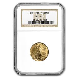 2002 1/4 oz Gold American Eagle MS-69 NGC