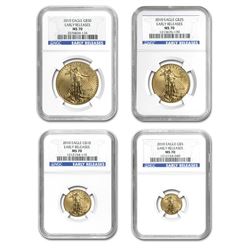 2010 4-Coin Gold American Eagle Set MS-70 NGC (ER)