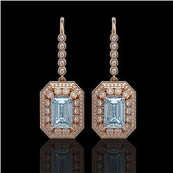 3.84 ctw Emerald Diamond Earrings 18K Yellow Gold