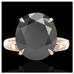 2 ctw VS Black Diamond Solitaire Halo Ring 10K Rose Gold