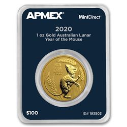 2020 AUS 1 oz Gold Lunar Year of the Mouse (MintDirect® Single)