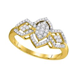 10kt White Gold Round Diamond Star Bypass Band Ring .03 Cttw
