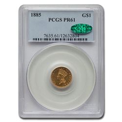 1885 $1 Indian Head Gold PR-61 PCGS CAC