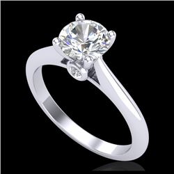 4 ctw Aquamarine & VS/SI Diamond Ring 18K White Gold