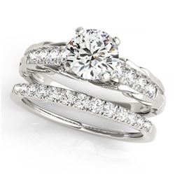 1.05 ctw VS/SI Diamond Solitaire Art Deco 3 Stone Ring 18K Rose Gold