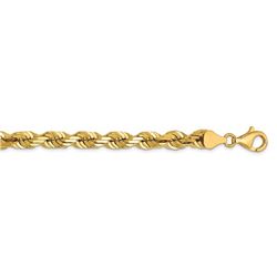 14k Yellow Gold 6.5 mm Diamond Cut Rope Chain - 24 in.