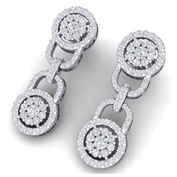 1.60 ctw VS/SI Diamond 2pc Wedding Set Halo 14K White Gold
