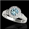 Image 1 : 13.37 ctw Turquoise & Diamond Bracelet 14K White Gold