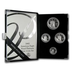 2002-W 4-Coin Proof Platinum American Eagle Set (w/Box & COA)