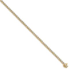 14k Yellow Gold 2.4 mm Round Diamond 3ct Bracelet - 7 in.