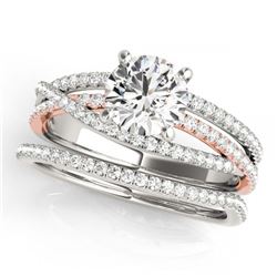 1.79 ctw VS/SI Diamond 2pc Wedding Set Halo 14K Rose Gold