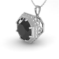 2.75 ctw Aquamarine & VS/SI Diamond Halo Necklace 18K Yellow Gold