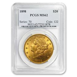 1898 $20 Liberty Gold Double Eagle MS-62 PCGS