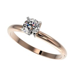 0.84 ctw VS/SI Diamond Solitaire Art Deco Ring 18K White Gold