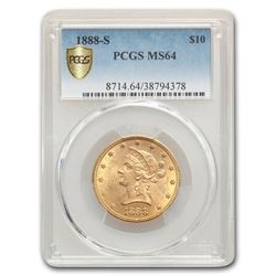 1888-S $10 Liberty Gold Eagle MS-64 PCGS