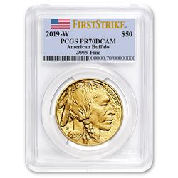 2019-W 1 oz Proof Gold Buffalo PR-70 PCGS (FS\, Flag Label)