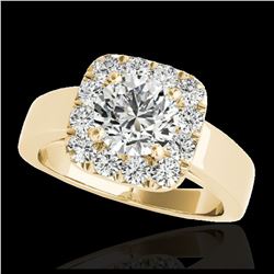 1.60 ctw VS Black Diamond Solitaire Halo Ring 10K White Gold