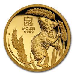 2020 Australia 1 oz Gold Lunar Mouse Proof (HR\, Box & COA)