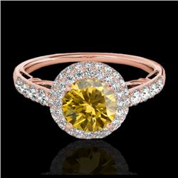 2.15 ctw VS Black Diamond Solitaire Halo Ring 10K White Gold