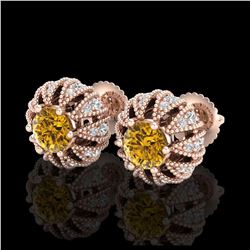 2.05 ctw SI/I Fancy Intense Yellow Diamond Ring 10K White Gold