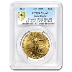 2013 1 oz Gold American Eagle MS-69 PCGS (Error\, Struck-Thru Rev)
