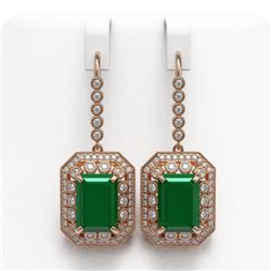 4.52 ctw Black & Diamond Earrings 18K Yellow Gold