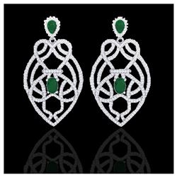 4.5 ctw Aquamarine & Diamond Earrings 14K Rose Gold