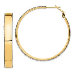 14k Yellow Gold Polished Accent Hoop Earring - 7.5x47 mm