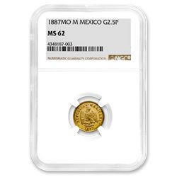 1887 Mo-M Mexico Gold 2 1/2 Pesos MS-62 NGC