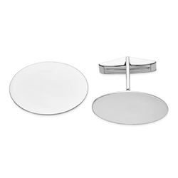 14K WG Oval Cuff Links